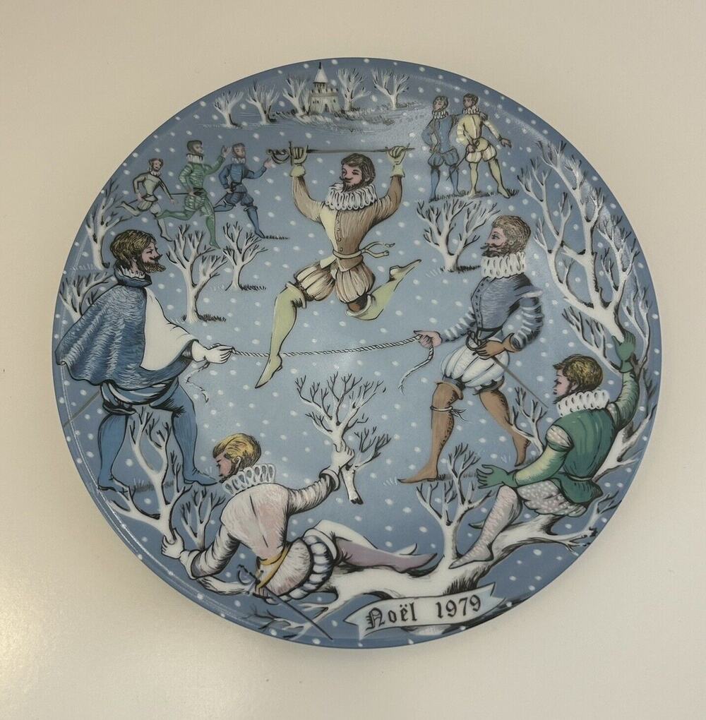 Haviland Limoges The 12 Days of Christmas Plate Ten Lords A Leaping 1979 Signed